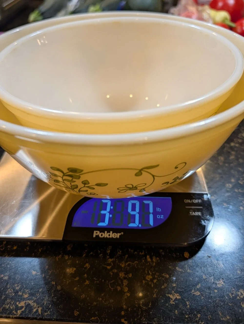 Pyrex yellow green